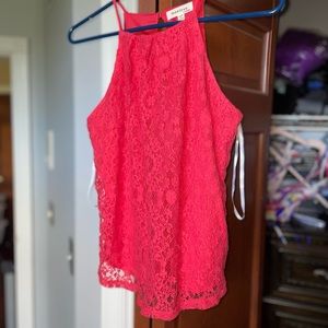 A pretty reddish/pinkish halter! Size small